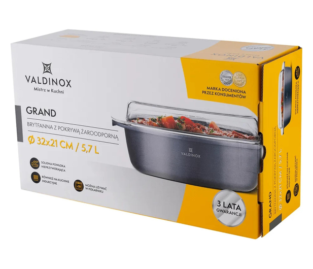 Altom Valdinox Grand brytfanna 32x21cm prostokątna z pokrywą żaro - 1580514 - zdjęcie 6